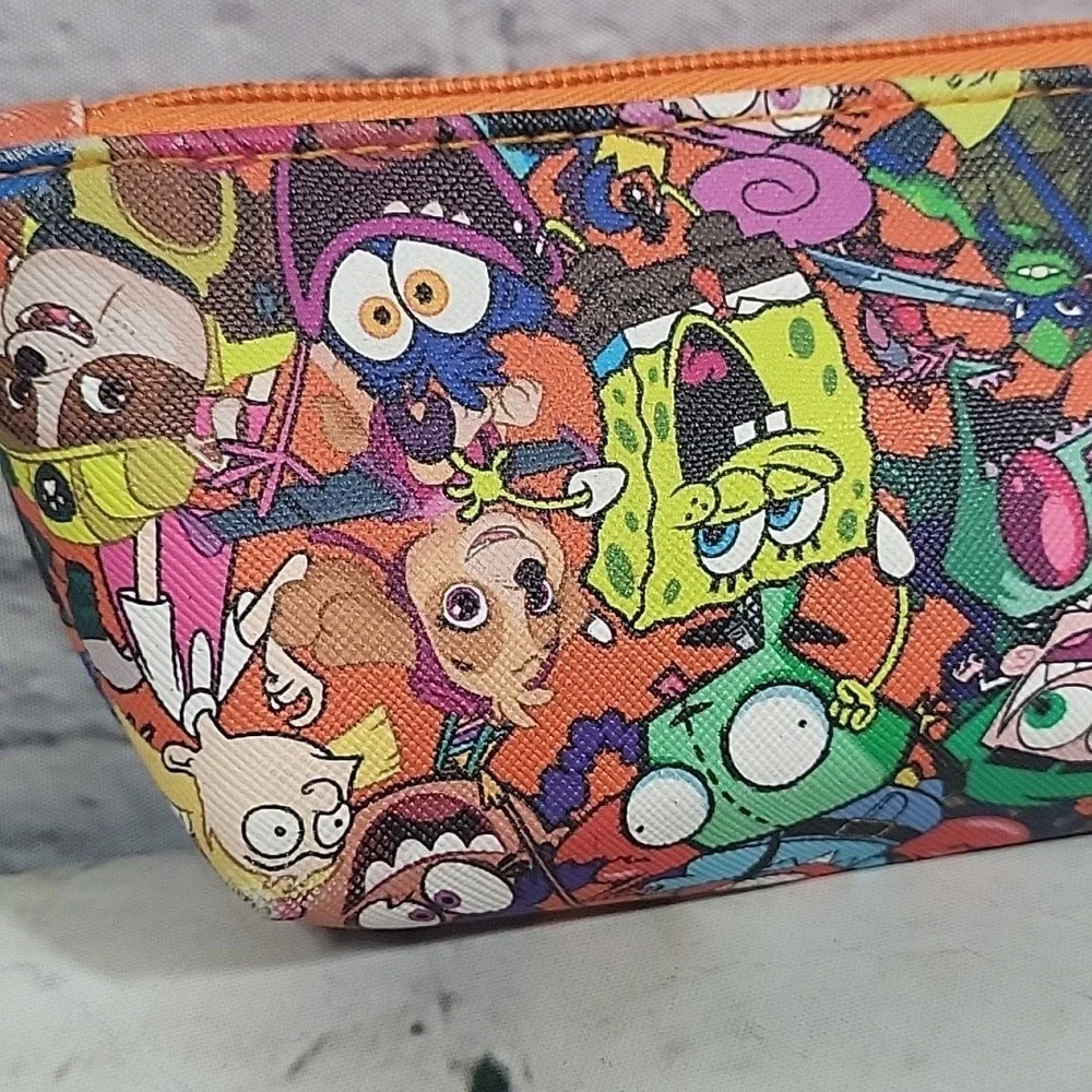 Nickelodeon Multi Character All Over Print Zippered‎ Pencil Case Pouch Clutch